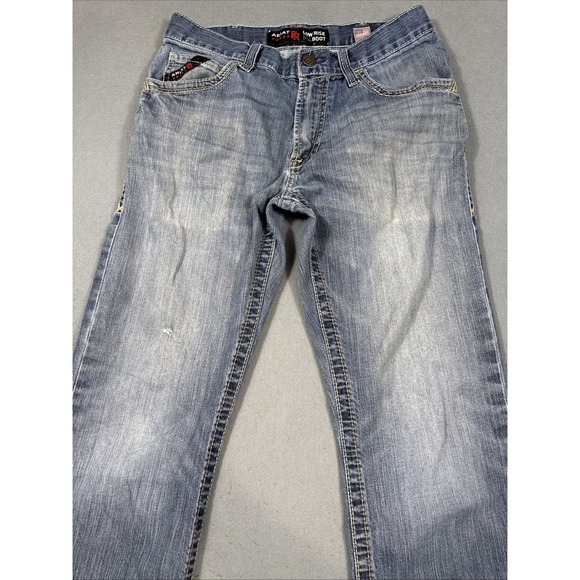 Ariat FR M4 LOW RISE Boot Jean Mens 30x30 Thick Stitch Denim Carpenter Work EUC - Picture 2 of 9